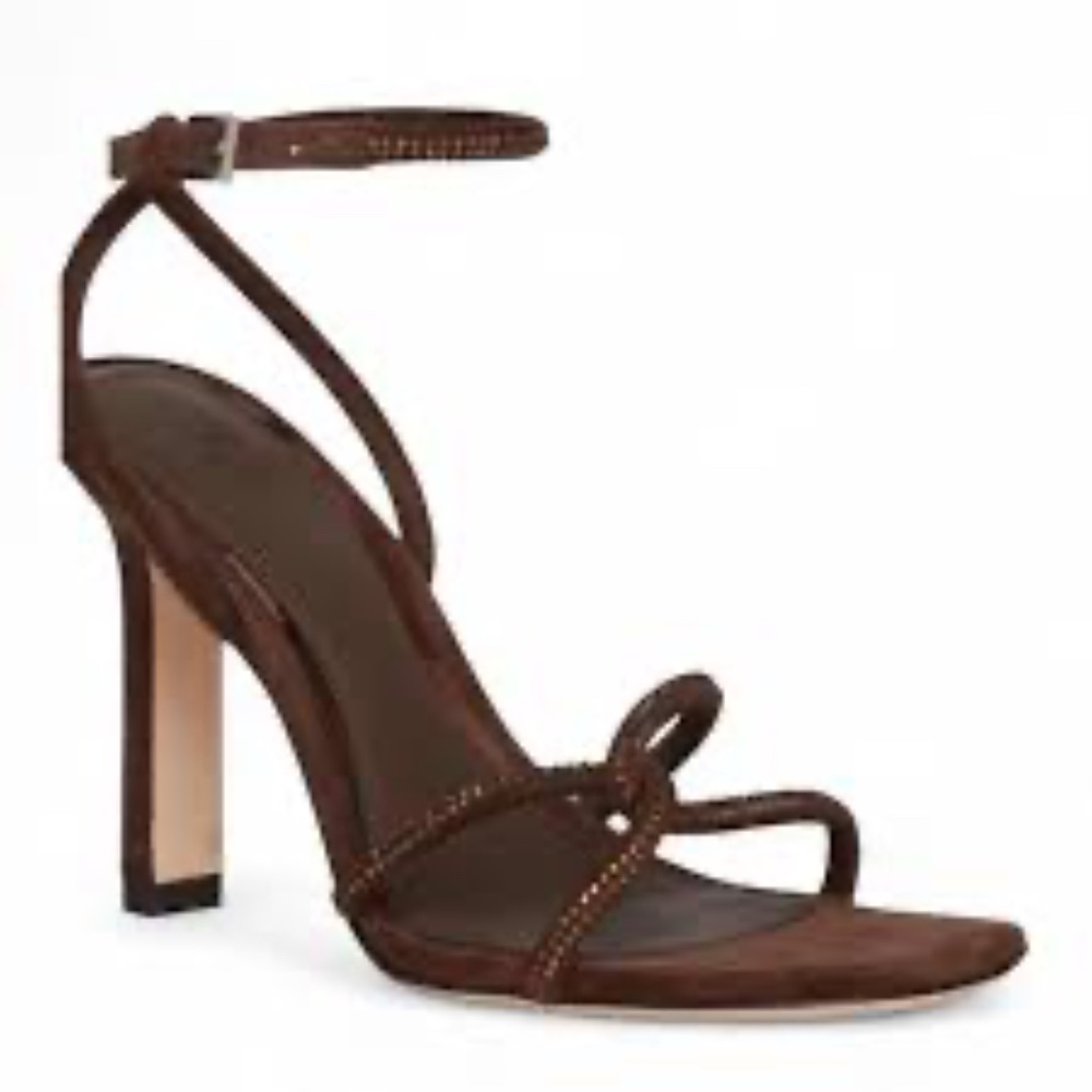 Paige Scottie Ankle Strap Sandal Suede Expresso Brown Size 6.5